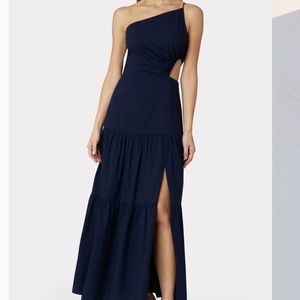 Navy Bahati Poplin Cutout Dress